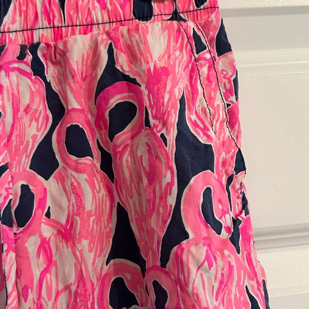 Lilly Pulitzer Katia Flamingo Shorts Pink Blue Size XS